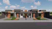 Casas em construção no Bairro União